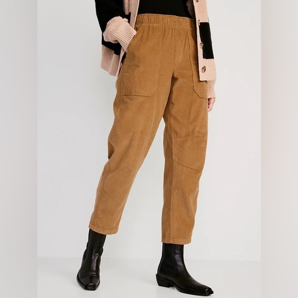NWT Old Navy High Rise Ankle Pulla Utility Corduroy Pants Acacia Tan Size XS - Picture 1 of 7